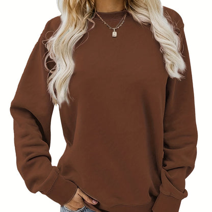 Avslappnad Sweatshirt med Rund Hals