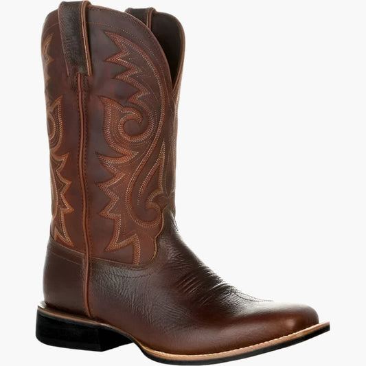Herr Western cowboyboots – Stilrena och robusta PU-konstläderkängor för vardag & fest