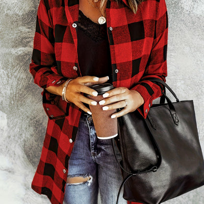 Stina - Rutigt Oversized Skjorta