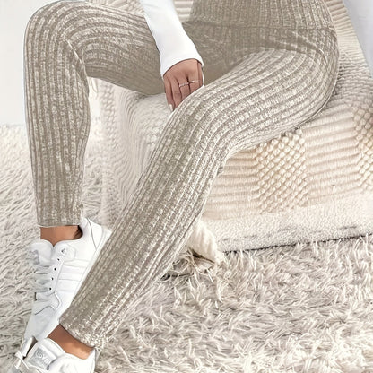 Evelina - Stickade höga midjeleggings