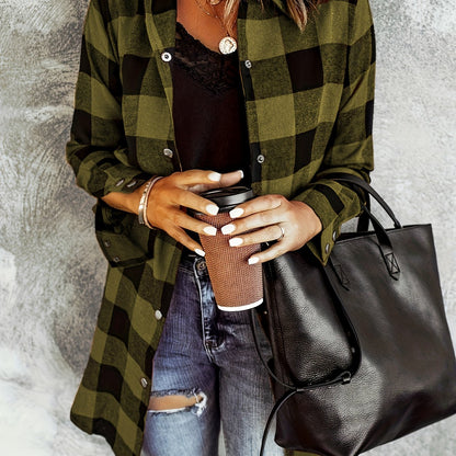 Stina - Rutigt Oversized Skjorta