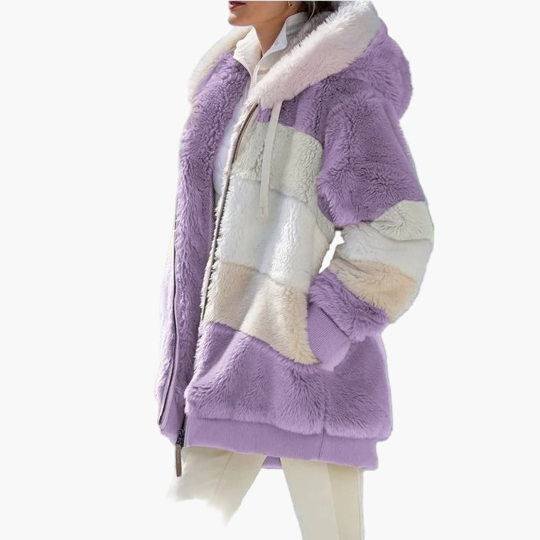 Damjacka med huva och dragkedja – Vinterjacka för vardag och fritid