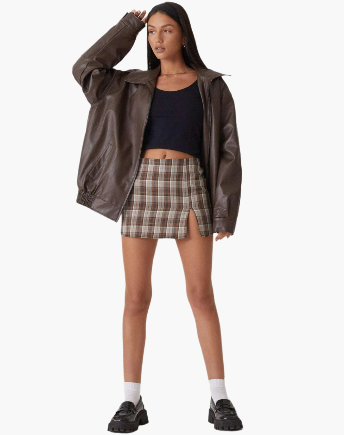 Damjacka – Oversize PU-konstläderjacka för trendigt vardagsbruk och kvällsoutfits