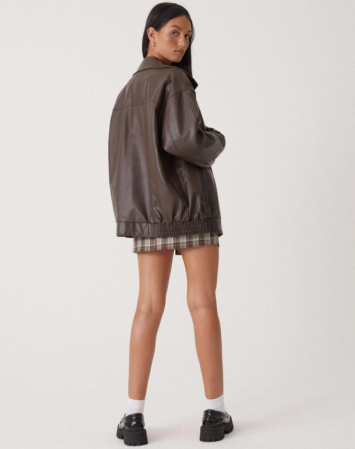 Damjacka – Oversize PU-konstläderjacka för trendigt vardagsbruk och kvällsoutfits