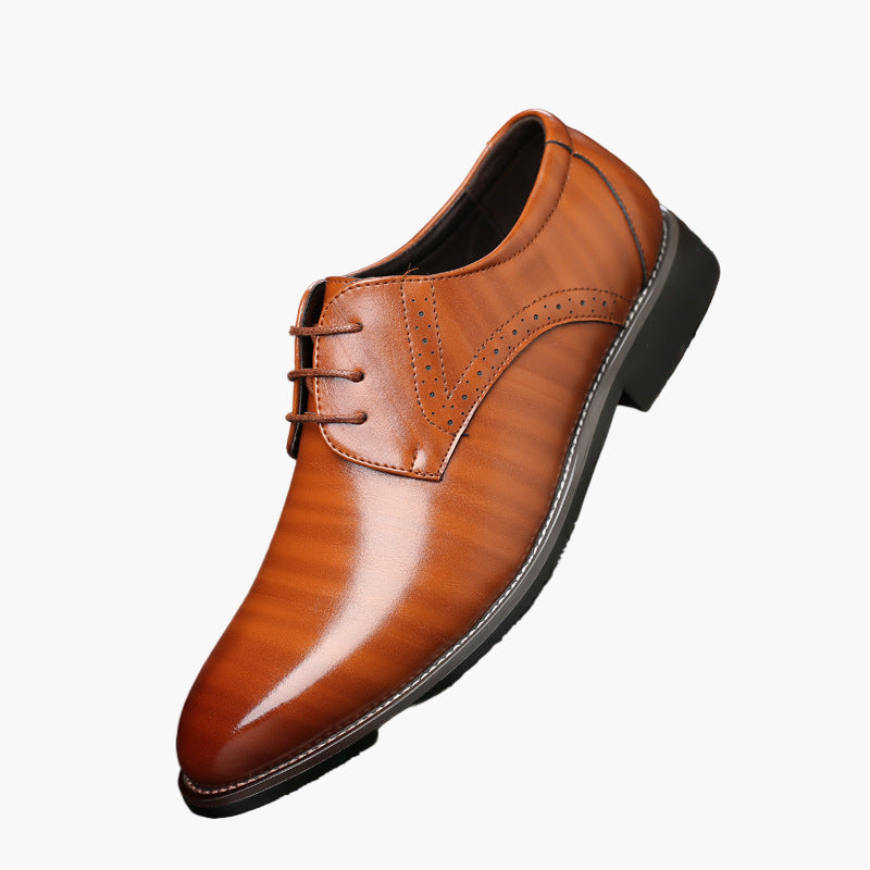 Herr Klassiska Affärsskor med Snörning – Elegant Brogue-Design för Kontor och Fest