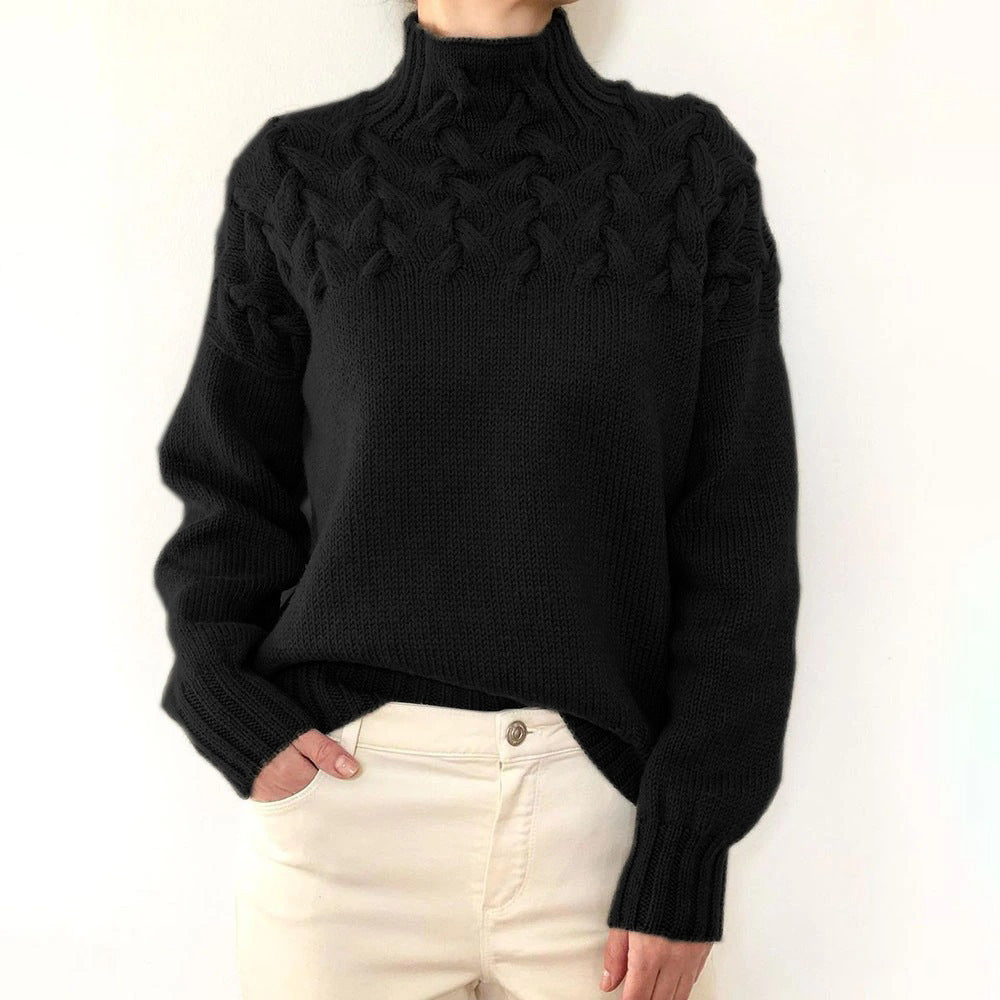 Sara - Stickad Turtleneck-Tröja